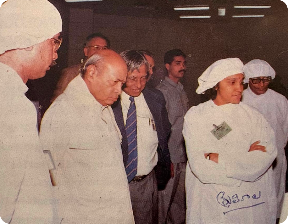 Prameela with fellow scientists during her DRDO years