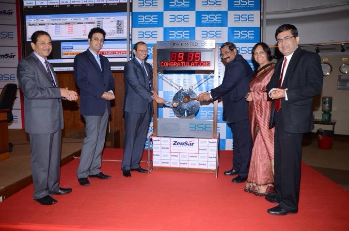 Zensar Technologies ceremonial gong at the Bombay Stock Exchange